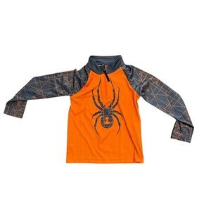 Spyder Maze Zip T-Neck Boys size 5 in Bryte Orange in like new condition